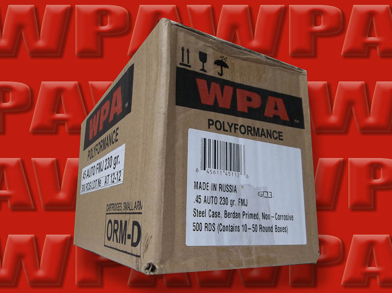 WPA POLYFORMANCE .45acp 230grn FMJ 500rd Case
